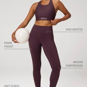 Fabletics Women's Sports Bra - Dark Purple and 
Cold Weather High-Waisted Pocket